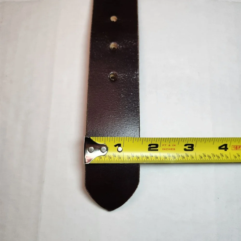 Vintage Levi's Leather Belt Brown 30 75 Made Italy Logo Buckle 1.5